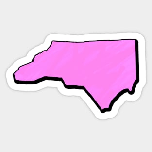 Pink North Carolina Outline Sticker